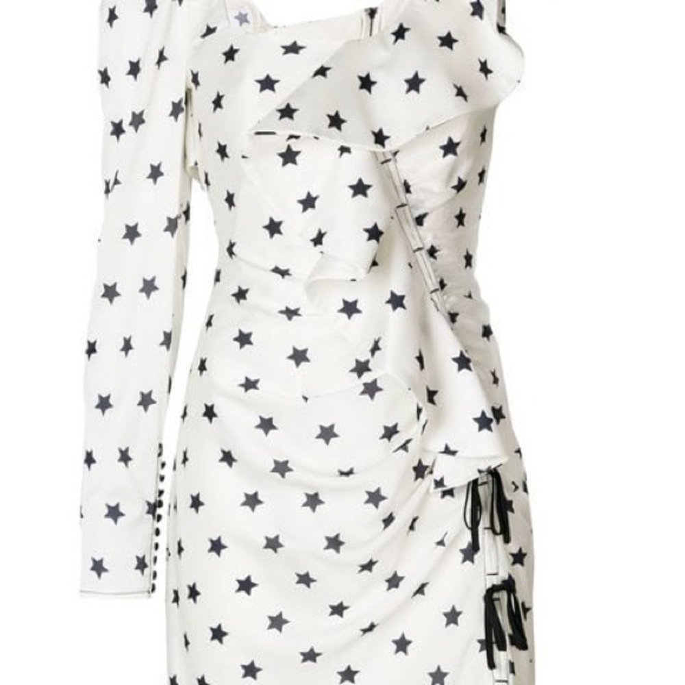 SELF-PORTRAIT Star print asymmetrical dress - Picture 6 of 6